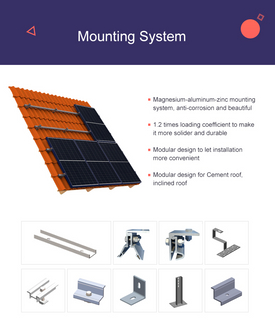 Installationsteile eines Solardach-Stromversorgungssystems für den Hausgebrauch